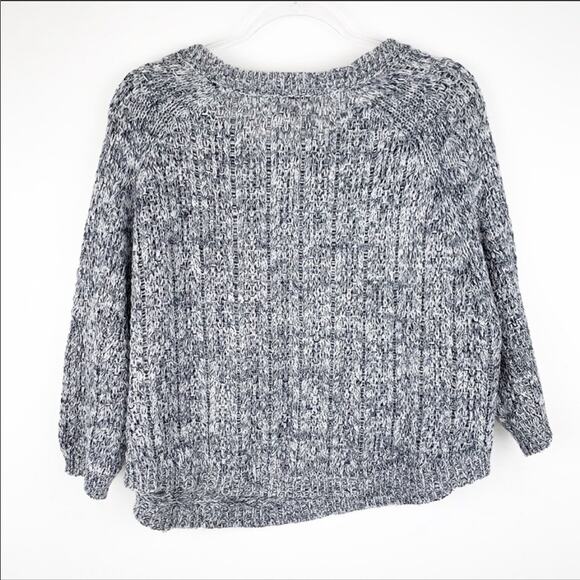 ANTHROPOLOGIE MOTH Grey Black White Marled Swing Pocket Pullover Sweater Medium - Picture 6 of 8